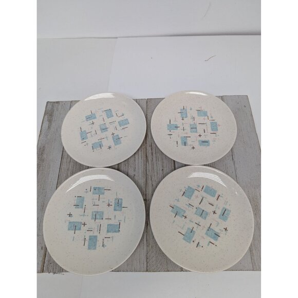 Vintage Set of 4 Vernonware Metlox Heavenly Days 6 1/4” Bread Plates MCM - Picture 4 of 6